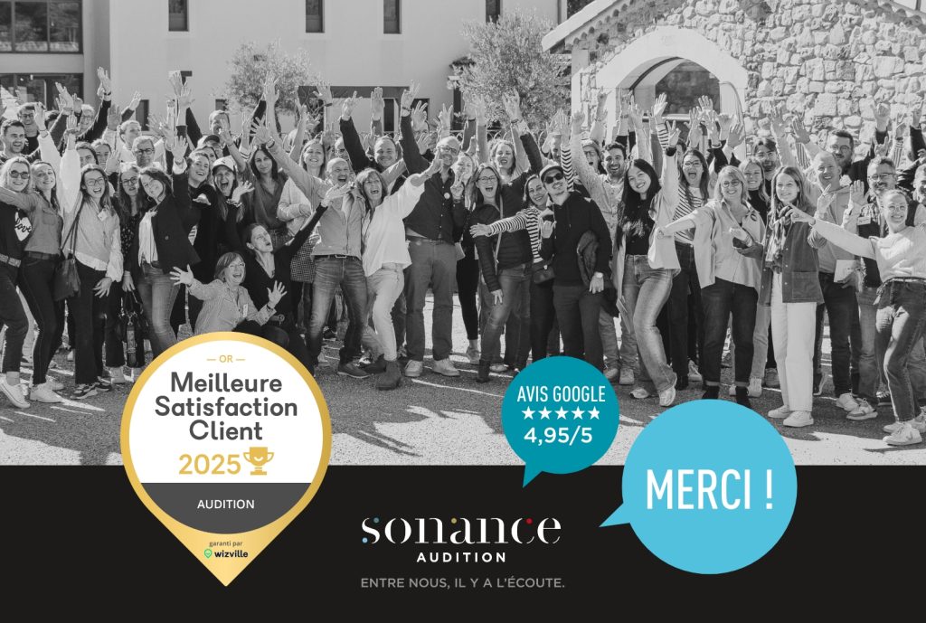 Les Audioprothésistes Indépendants Sonance Audition ont remporté le Prix Or de la « Meilleure Satisfaction Client Retail » dans la catégorie Audition, en 2025, pour la deuxième année consécutive !